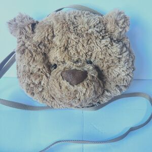 Jellycat Genuine Bartholomew Brown Fluffy Bear Cross Body Bag Retired EUC